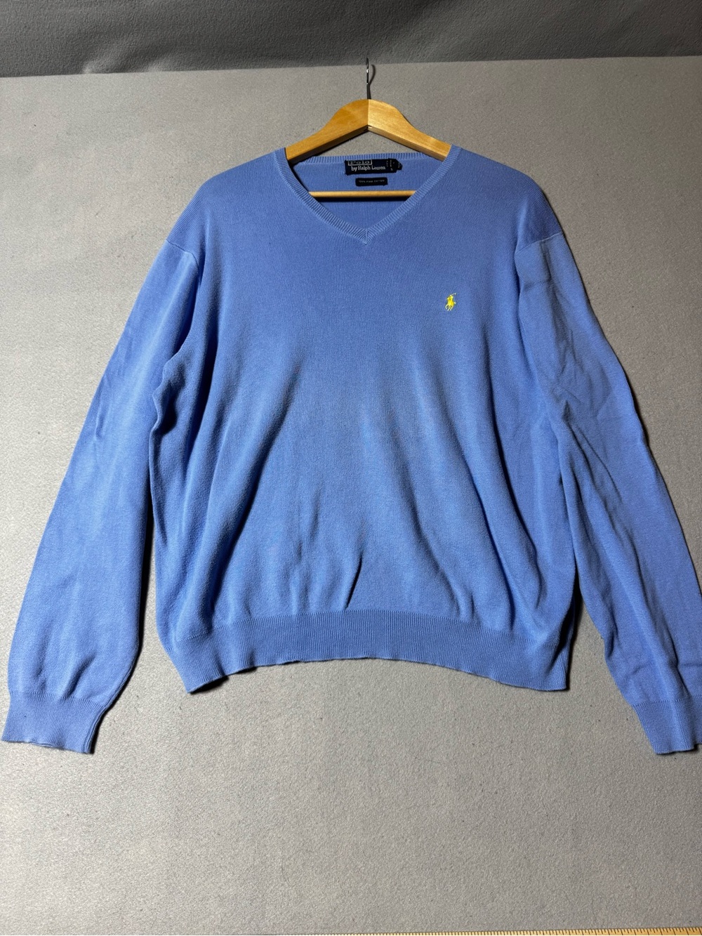 Polo by Ralph Lauren Men’s Light Blue V-Neck Sweater Size XL